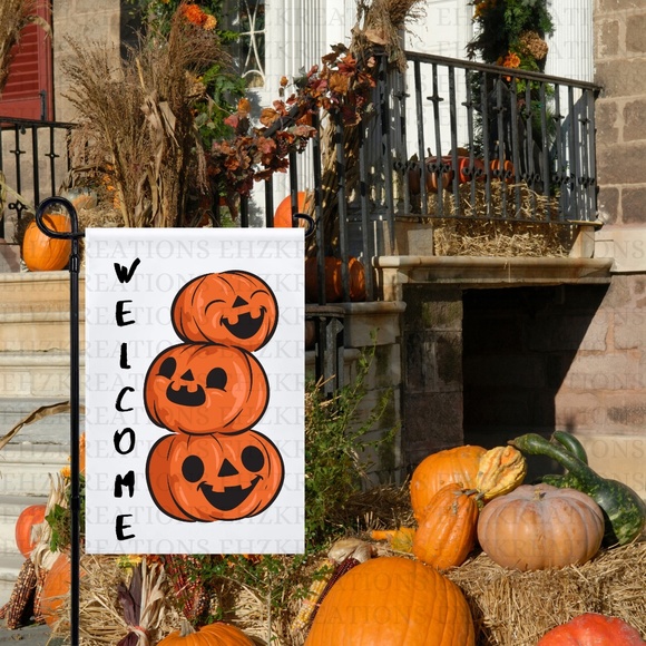 Pumpkin Welcome Garden Flag - Picture 2 of 6